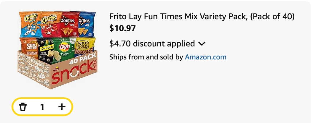 Chips Amazon receipt