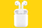 meijer apple airpods on yellow background