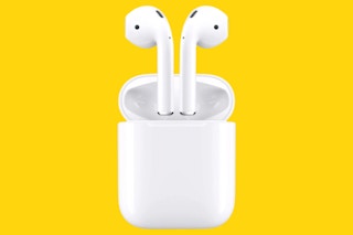 meijer apple airpods on yellow background