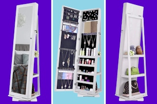 walmart rotating jewelry armoir collage