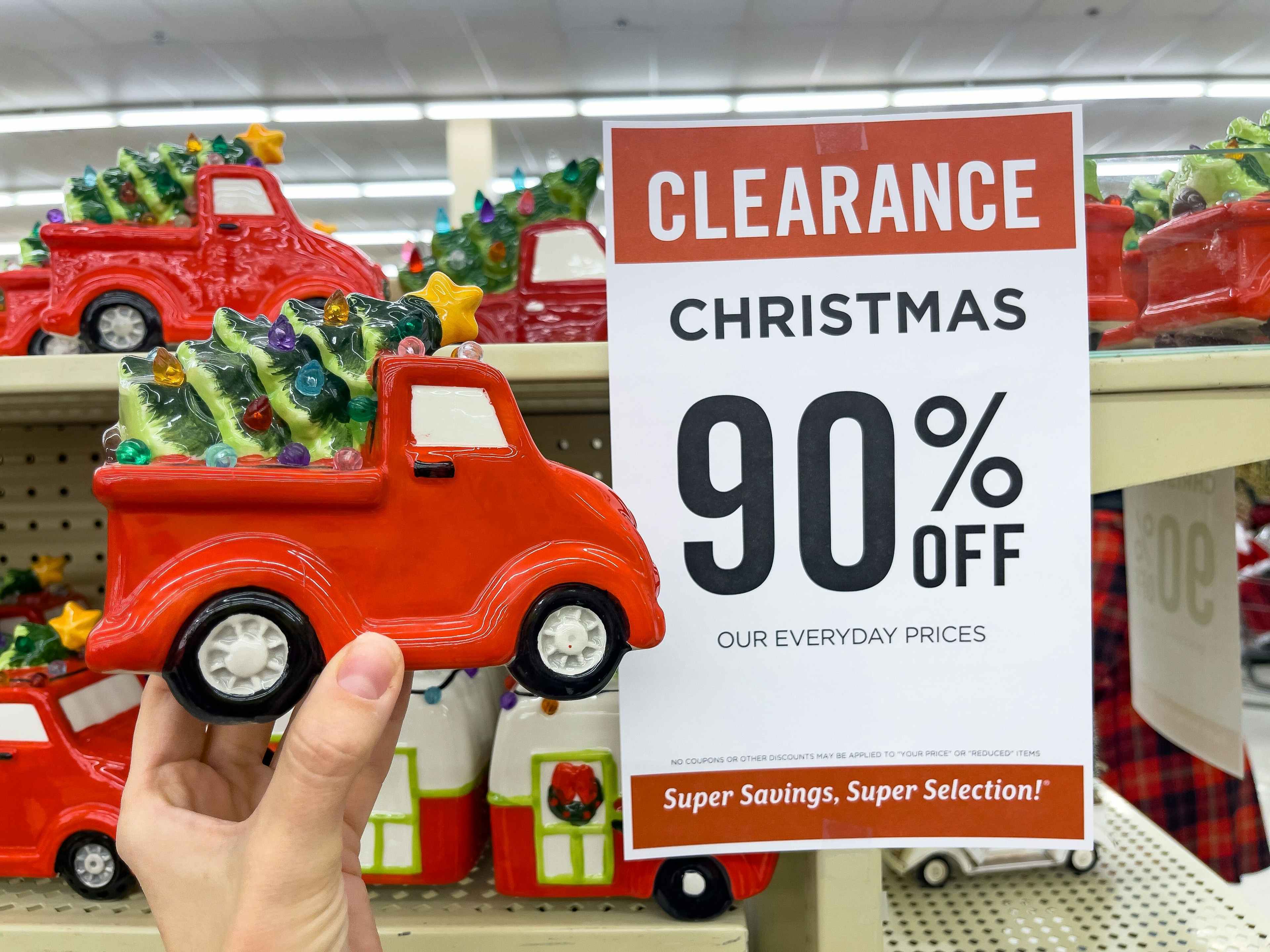 Hobby Lobby in store image of 90% off Christmas Clearance on Jan 02 2023