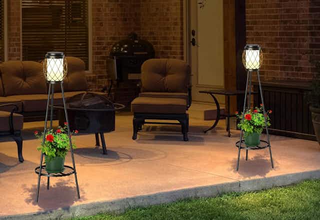 Outdoor Solar Light Plant Stands 2-Pack, Only $39.81 on Amazon card image