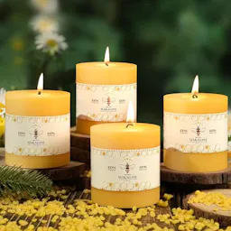 Beeswax Pillar Candles 4-Pack