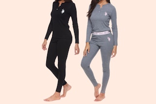 Women's U.S. Polo Assn.Thermal Set: Black & Grey