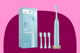 Electric Toothbrush With 4 Brush Heads, Only $9.99 on Amazon card image