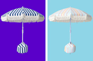 2 sun squad beach umbrellas together