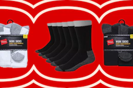 hanes men's work socks side by side