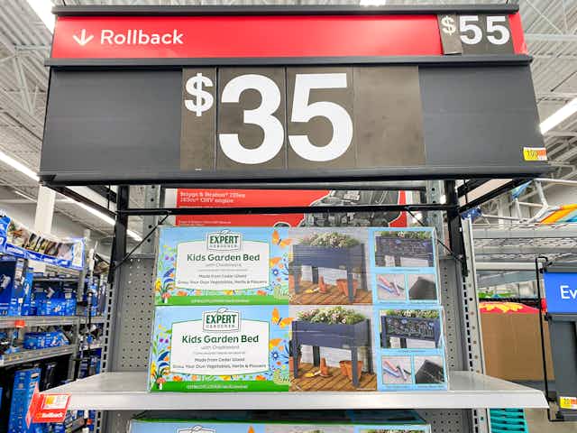Kid-Sized Wood Garden Bed Kit, Now on Rollback at Walmart for Just $35 card image