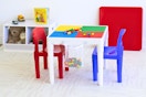 Lifestyle image of the Humblr Crew Toddler 2-in-1 Table and Chair set in room setting