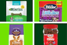 dog treats on a grid