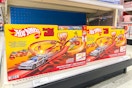 hot wheels hot ones track set sitting on a target shelf
