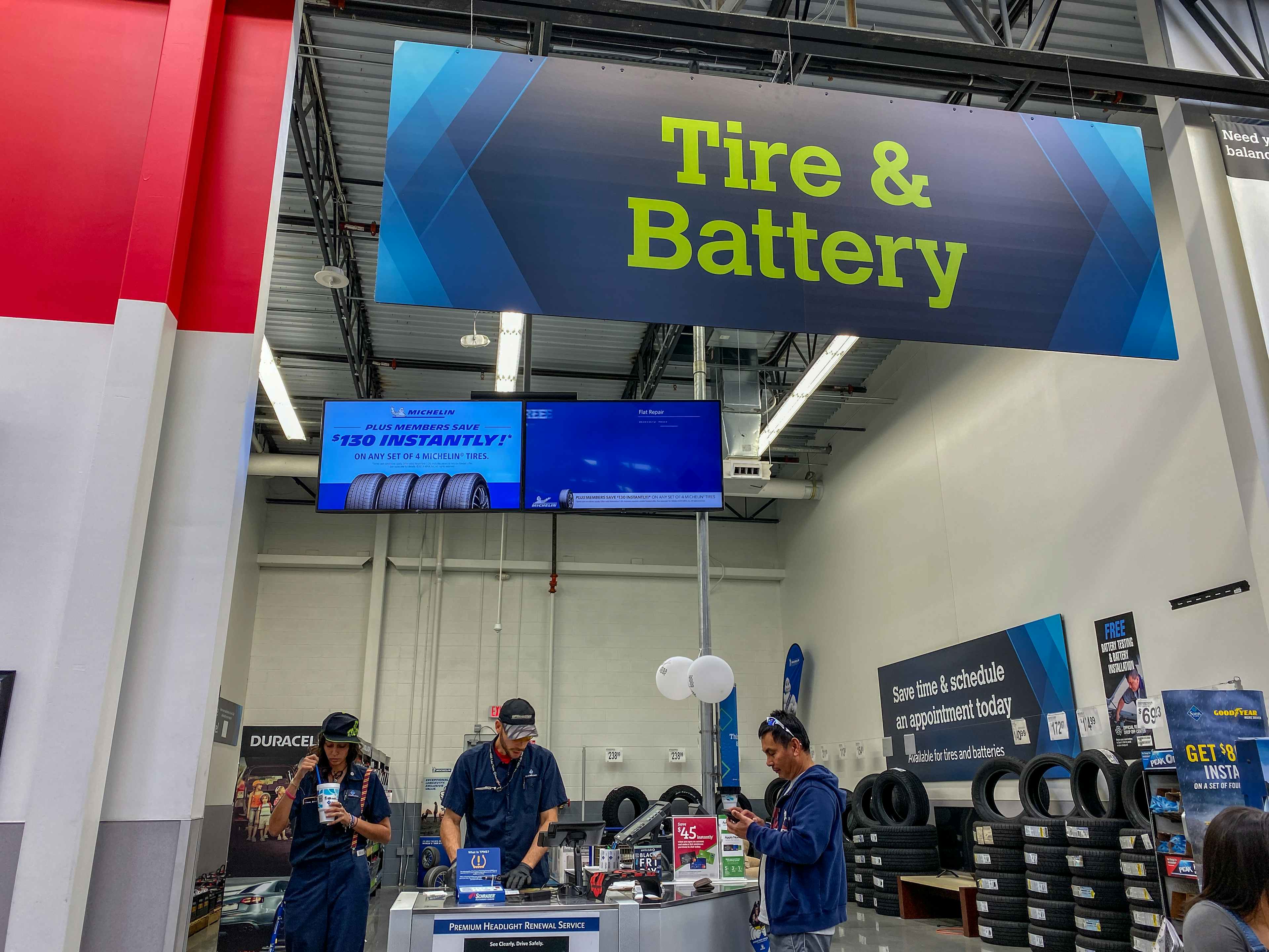 Sam's Club tire and battery center