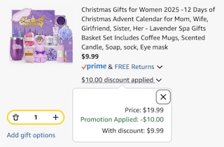 xmas advent calendar cart