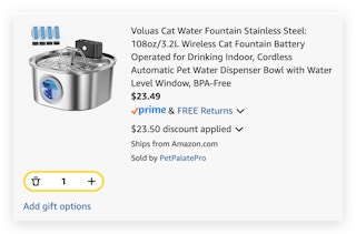 Voluas Cat Water Fountain Stainless Steel