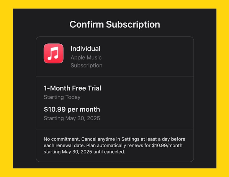 Apple Music Fine Print