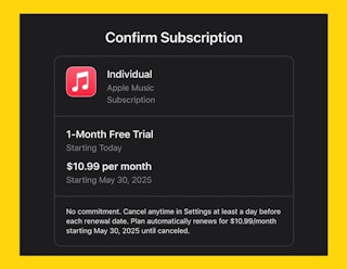 Apple Music Fine Print