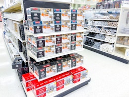 rubbermaid food storage sets sitting on a target shelf