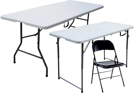 3 Banquet Tables and 4 Chairs