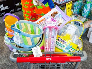 cart full of easter clearance items