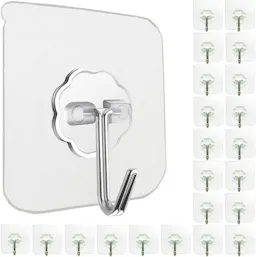 Adhesive Wall Hooks 24-Pack