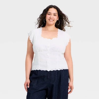 A New Day Women's Scalloped Top