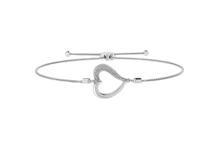 Kay Jewelers Diamond Sterling Silver Heart Bracelet 