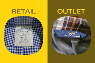 an example of a retail and outlet version of Brooks Brothers items