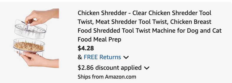 chicken shredderAmazon receipt