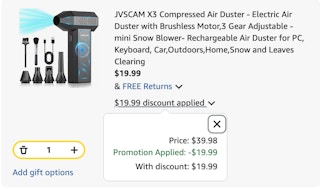 air duster Amazon receipt