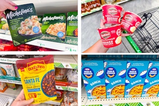 dollar tree michelina's, old el paso, kraft, idahoan 4-photo collage