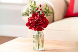 Early Christmas Find: $3 Artificial Hydrangea Vase at Walmart (Reg. $8) card image