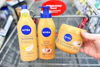 nivea lotions in a shopping cart