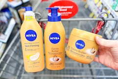 nivea lotions in a shopping cart