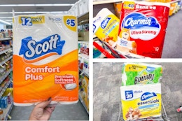 collage image of scott, charmin, and bounty paper products