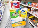 bounty charmin paper products in walgreens cart