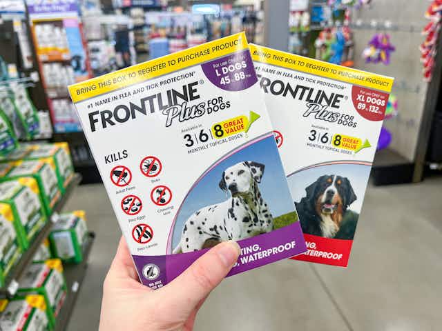 Frontline Plus Flea and Tick Treatment, as Low as $28.81 on Amazon card image