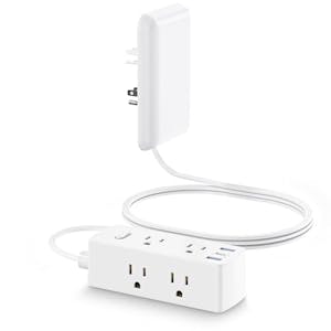 Flat Extension Cord With Outlet Cover