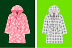 collage image of 2 toddlers robes
