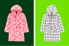 collage image of 2 toddlers robes