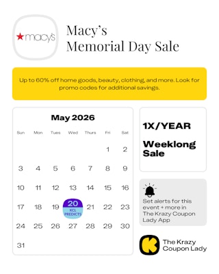 Macy's Memorial Day Sale 2025 Dates