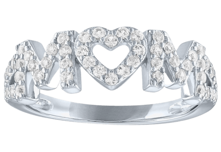 Lab-Created White Sapphire "Mom" Ring
