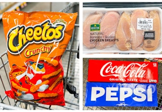 soda chicken snacks grocery deals collage