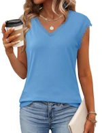 Women's Lace Cap Sleeve Blouse