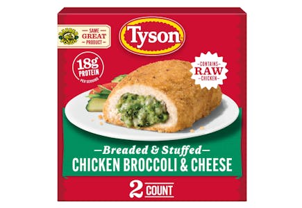 2 Tyson Frozen Stuffed Chicken Breasts