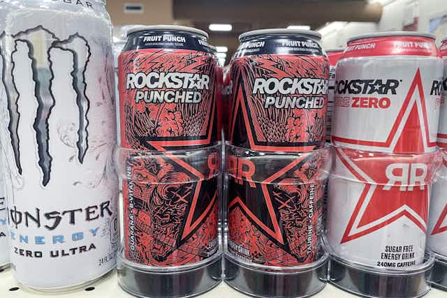 Pick Up 3 Rockstar Energy Drinks for Free at Meijer card image