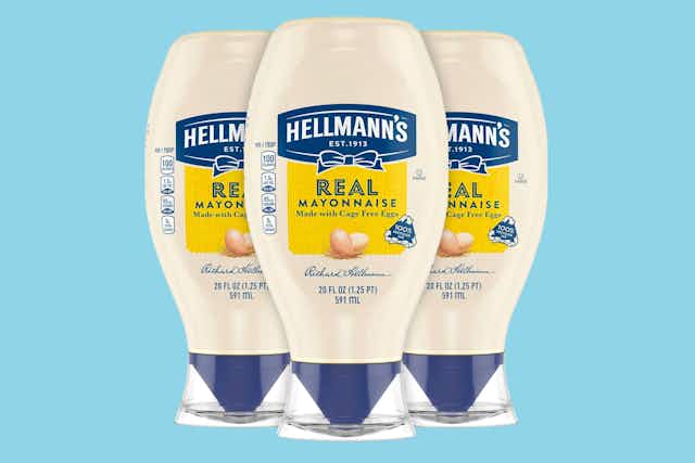 Hellmann's Mayonnaise: Get 3 Squeeze Bottles for $8.22 on Amazon card image