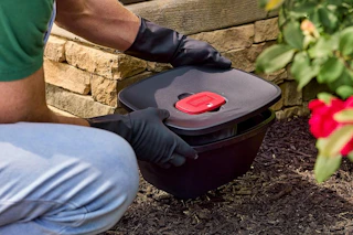 a man using the ortho mosquito station