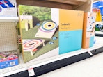 embark wood cornhole set sitting on a target shelf