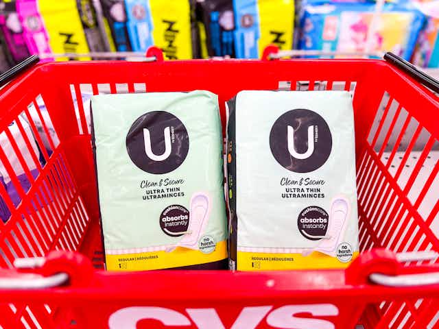 Shop at CVS for $0.12 U by Kotex Liners and $0.39 Pads card image
