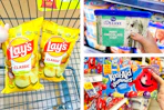 chips ice cream juice collage